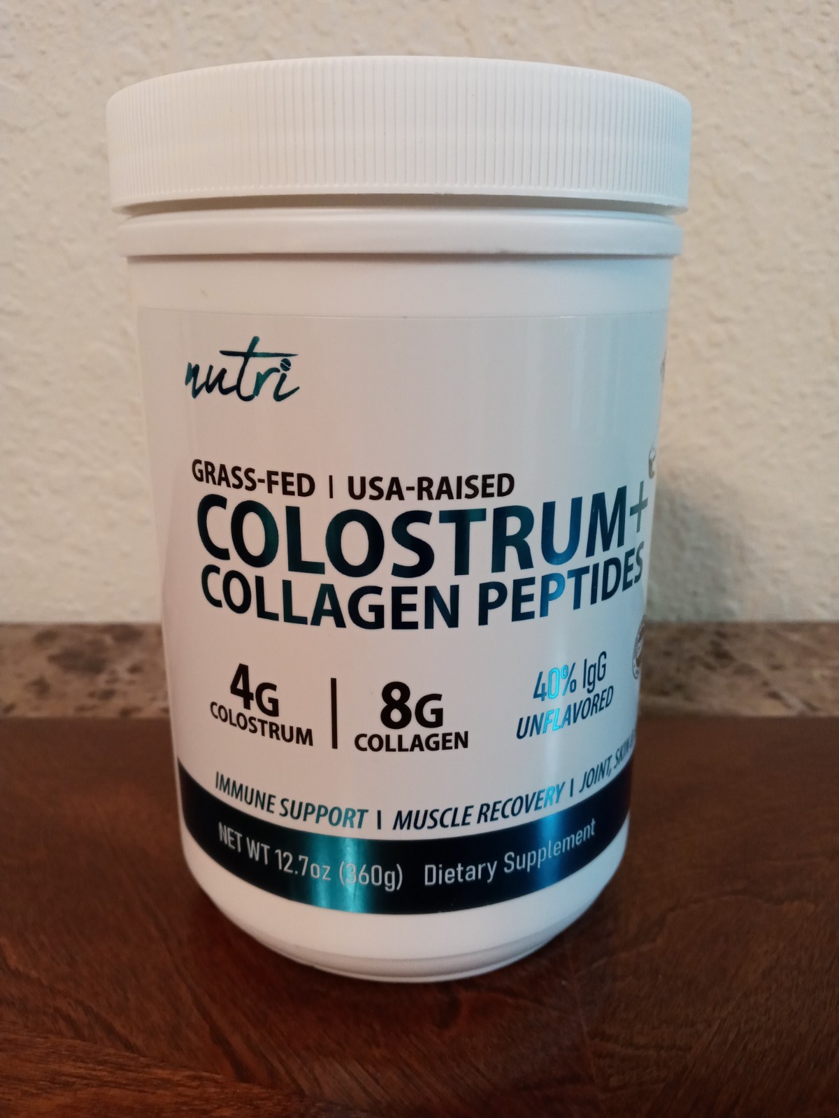 Nutri Colostrum+Collagen Peptides Powder Unflavored 12.7 oz Grass Fed SEALED!