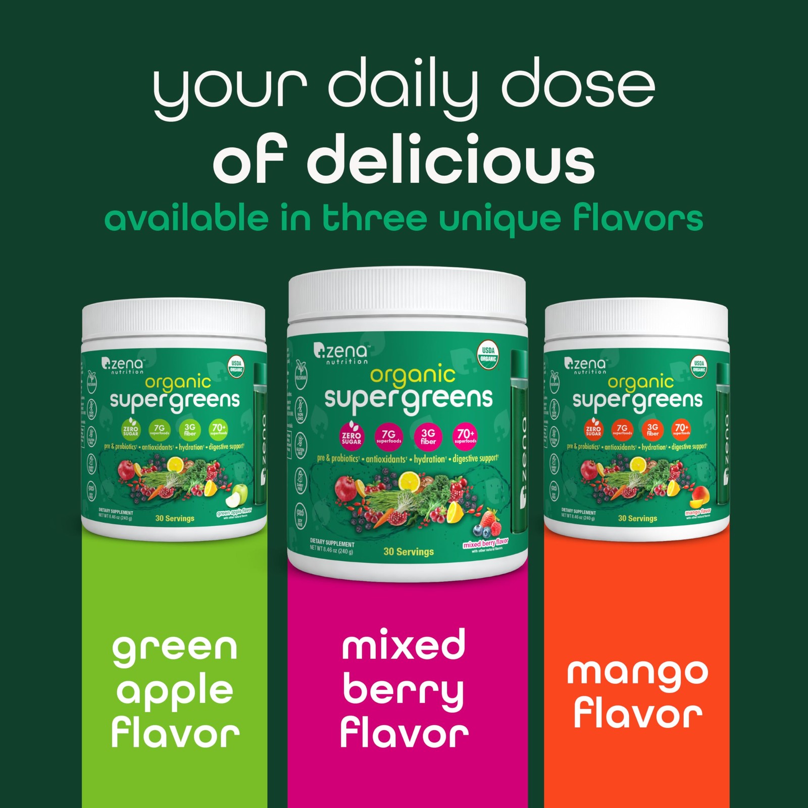 Organic Super Greens Powder, 70+ Superfoods, 0 Sugar, 3G Fiber, Spirulina, Ch…