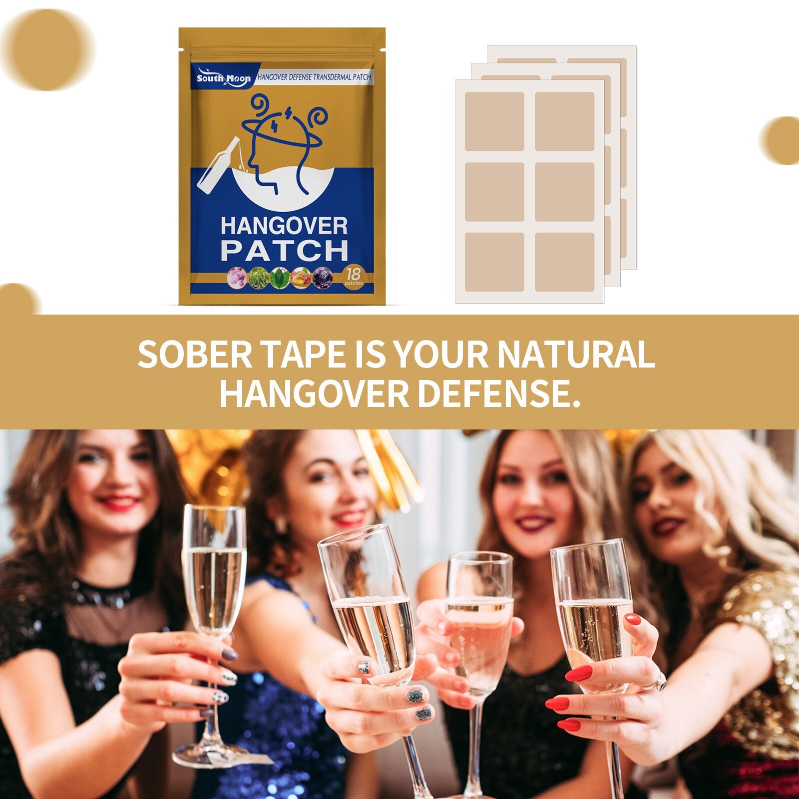 18 Pcs Natural Hangover Patches After Party Recovery Wake Up Refreshed Patches