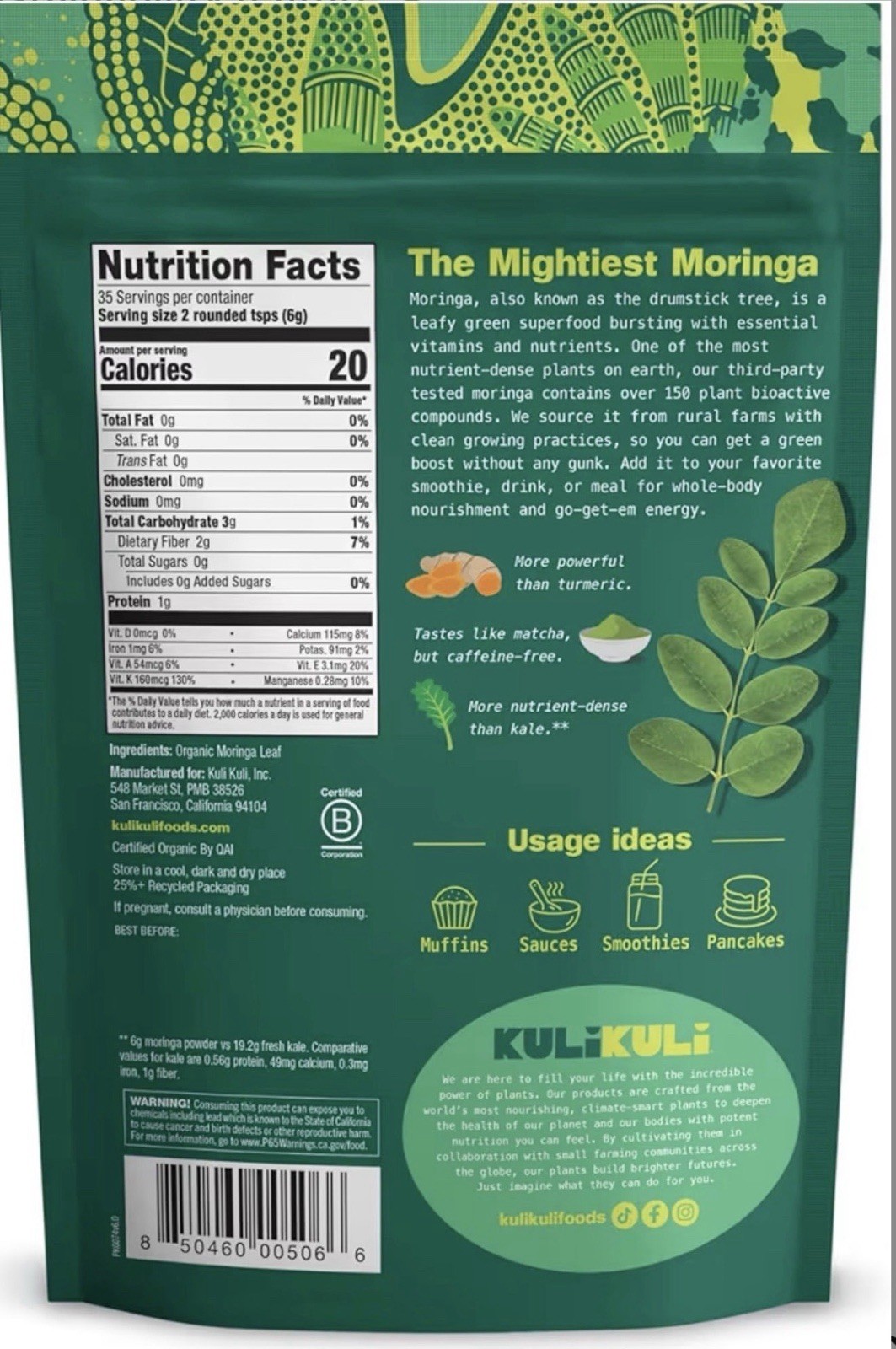 PURE MORINGA POWDER 7.4 OZ Lot Of 2 BB 01/28