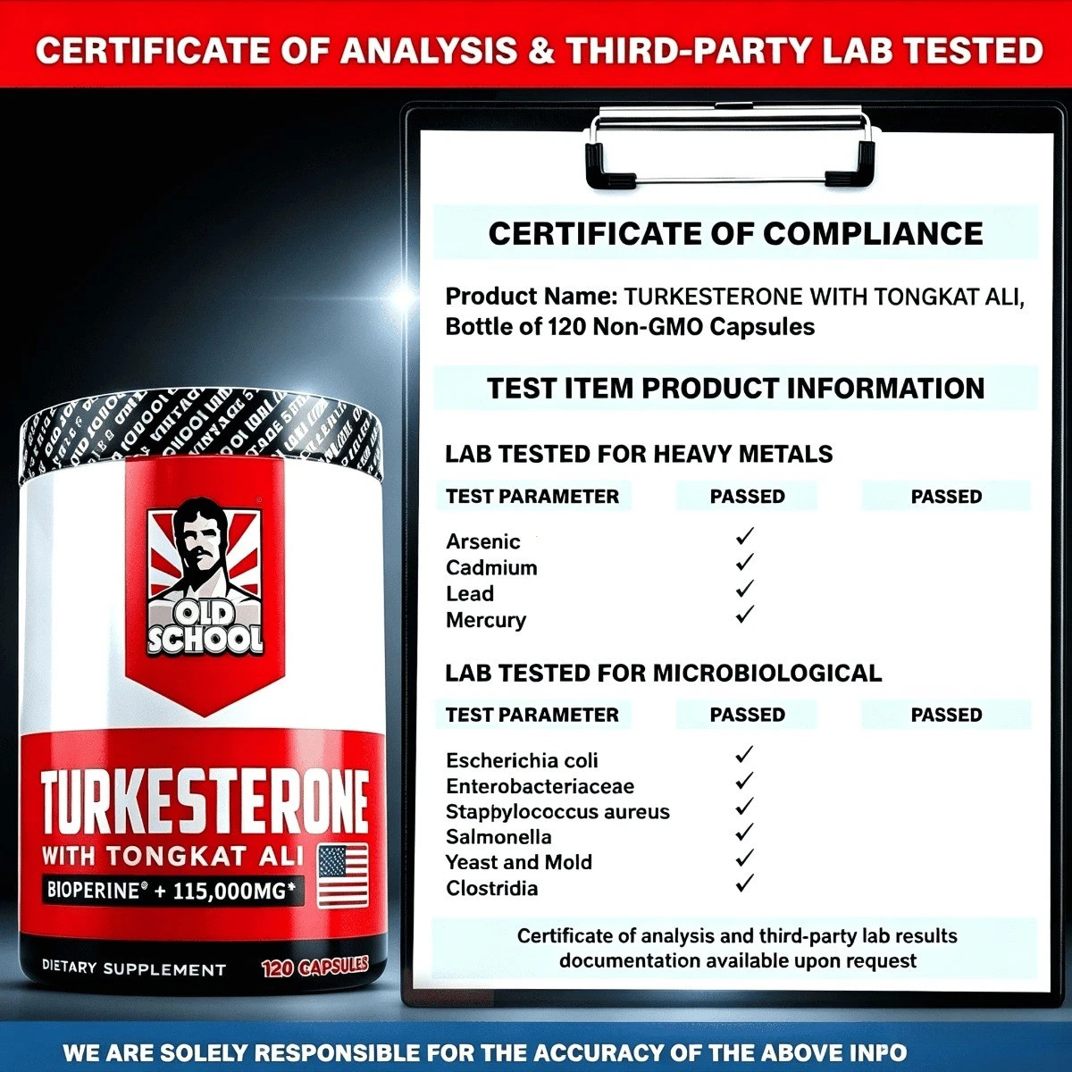 Turkesterone 15.000mg, 120 Capsules – Non-GMO & Gluten Free Supplement – USAAA +