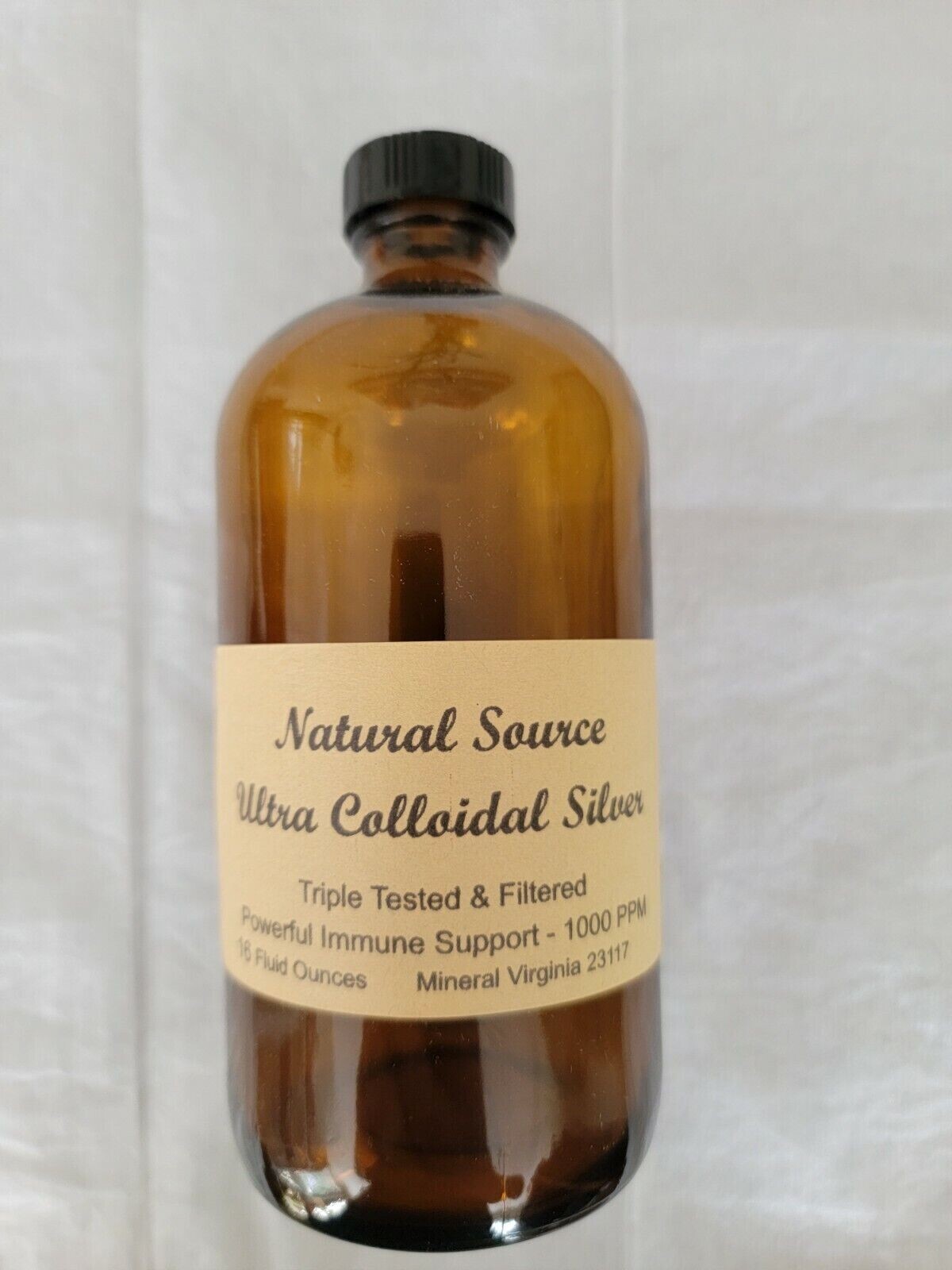 6 Bottles – Natural Source Ultra Colloidal Silver 1000 PPM – 16 oz Glass Bottles