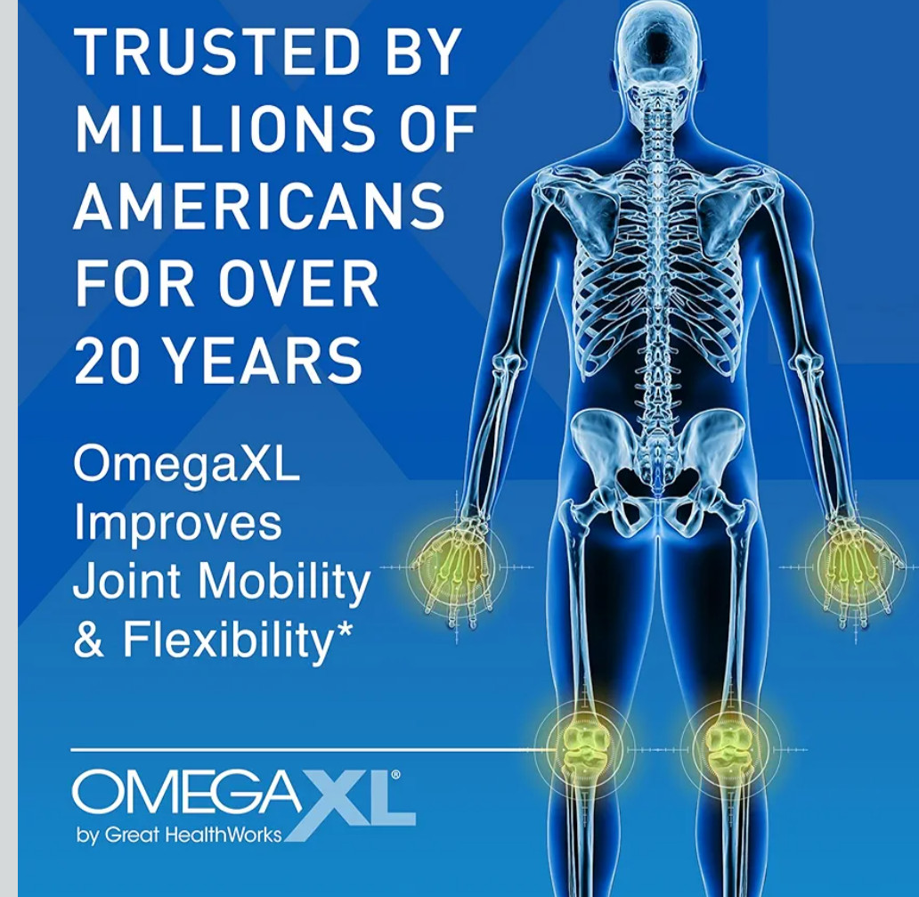 OmegaXL Joint Support Supplement for Relief Natural Muscle Support 60 Softgels