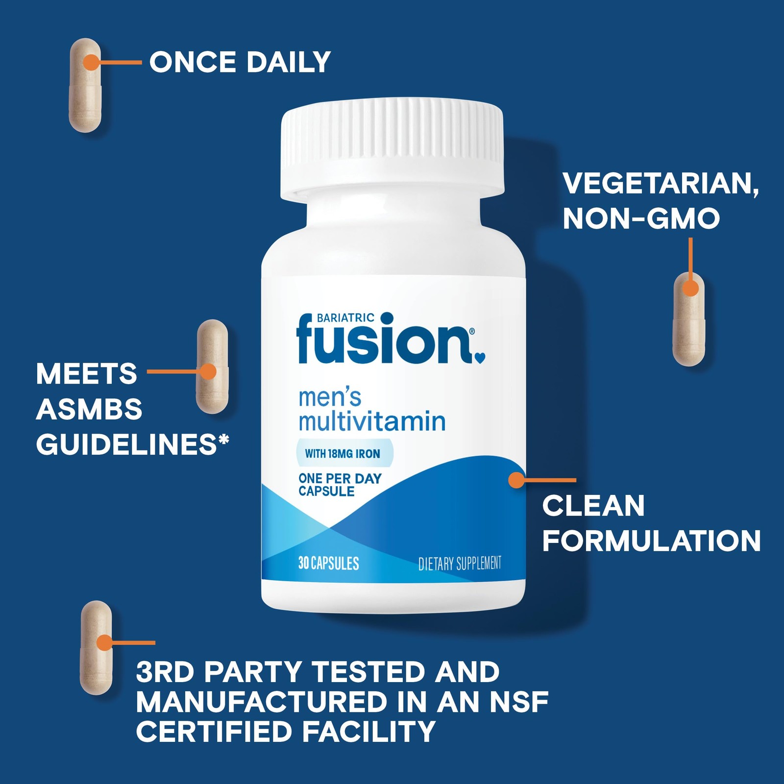 One Per Day Bariatric Multivitamin with Iron for Men | with Prostate and Hear…