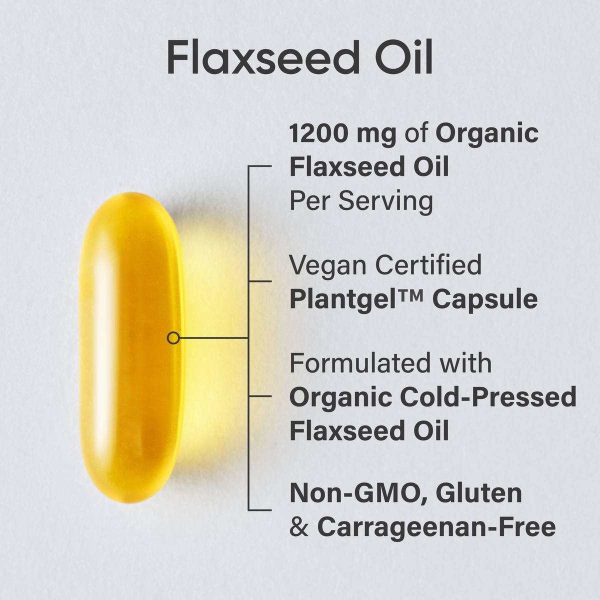 Vegan Flaxseed Oil 1200mg w/ ALA Omega 3 180 Softgels Non-GMO