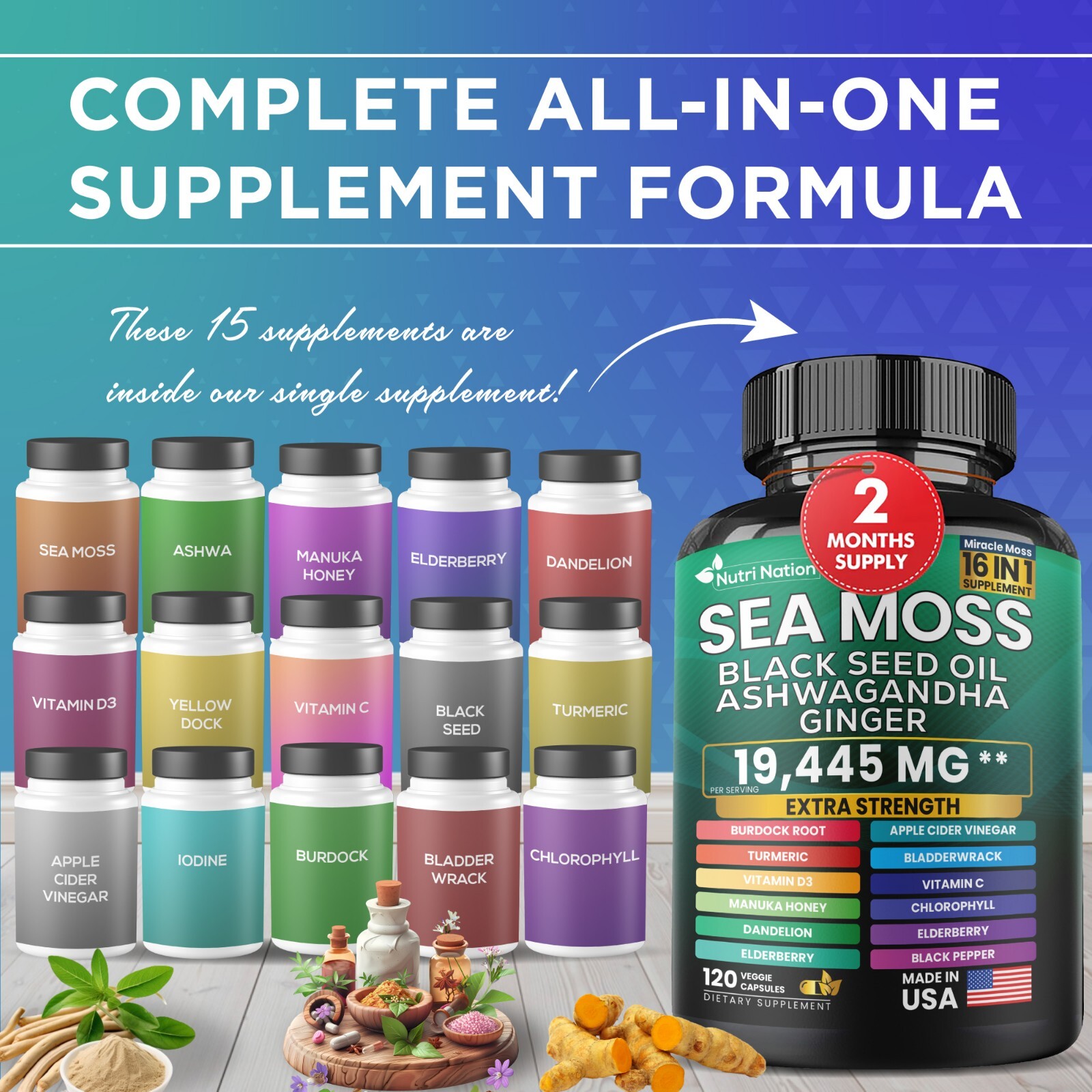 Dynamic Vitality Bundle – Sea Moss 7000mg,Black Seed Oil 4000mg/ Shilajit