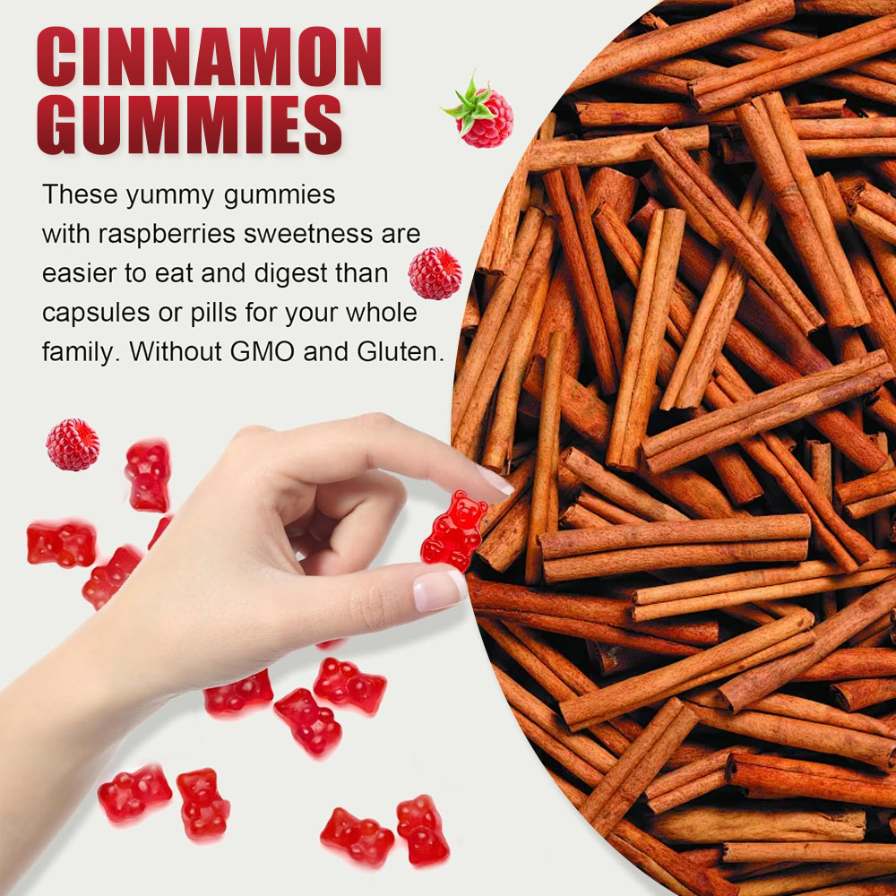 Organic Ceylon Cinnamon 2000mg Gummies with Berberine – Blood Sugar Supplement