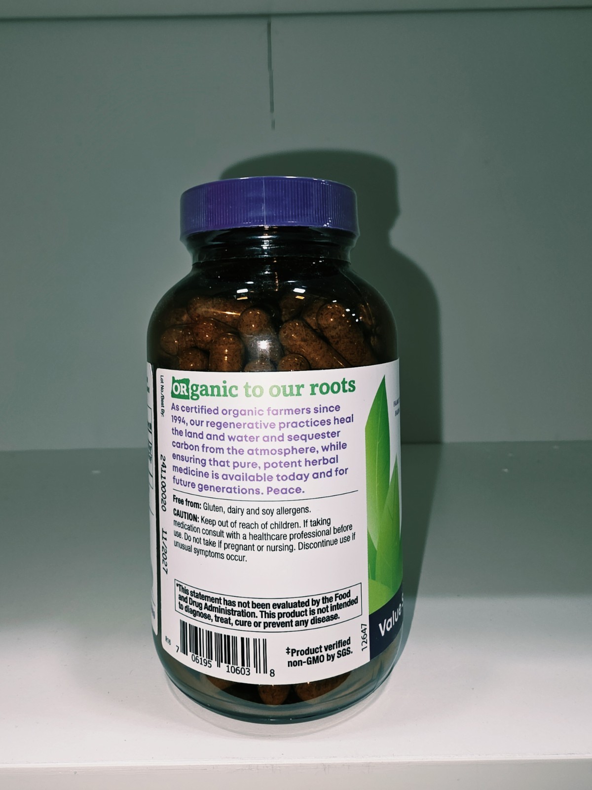Oregons Wild Harvest ORGANIC Milk Thistle Non-GMO 180 Vegetarian Capsules