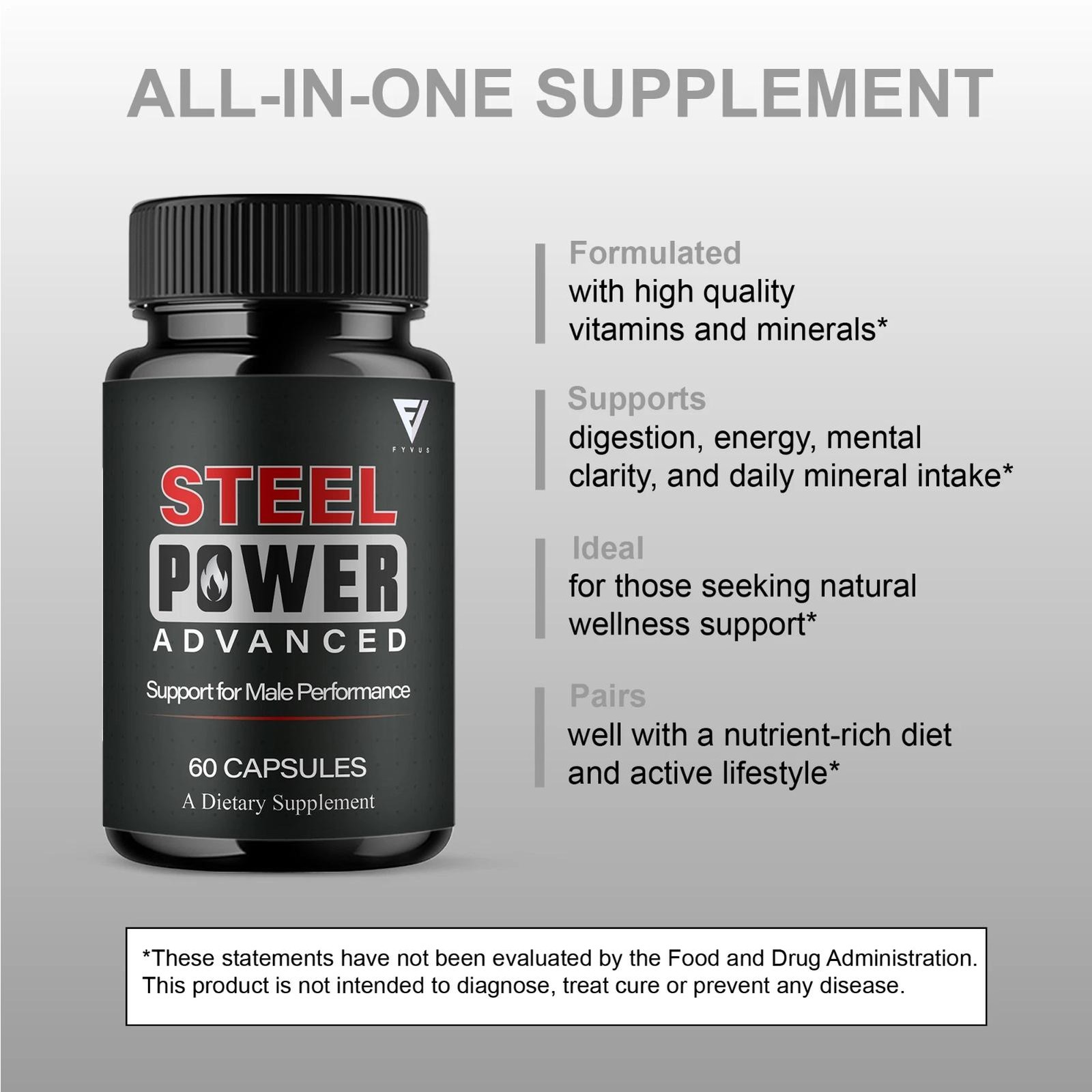 (2 Pack) Steel potency Advanced Performance Supplement, Steel Power (120 Caps…