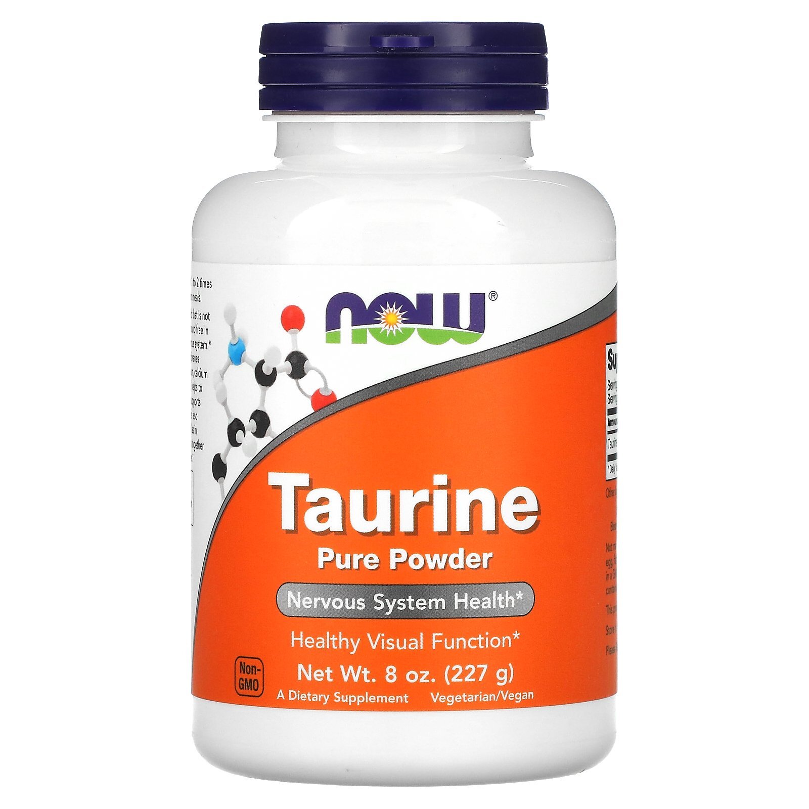 Now Foods Taurine Pure Powder 8 oz 227 g GMP Quality Assured, Vegan, Vegetarian