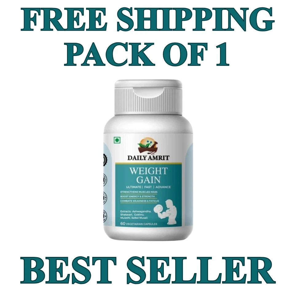 BODY GROW Fast Weight Gain Pills Ayurvedic Muscle Mass Gainer For Men (60-180N)