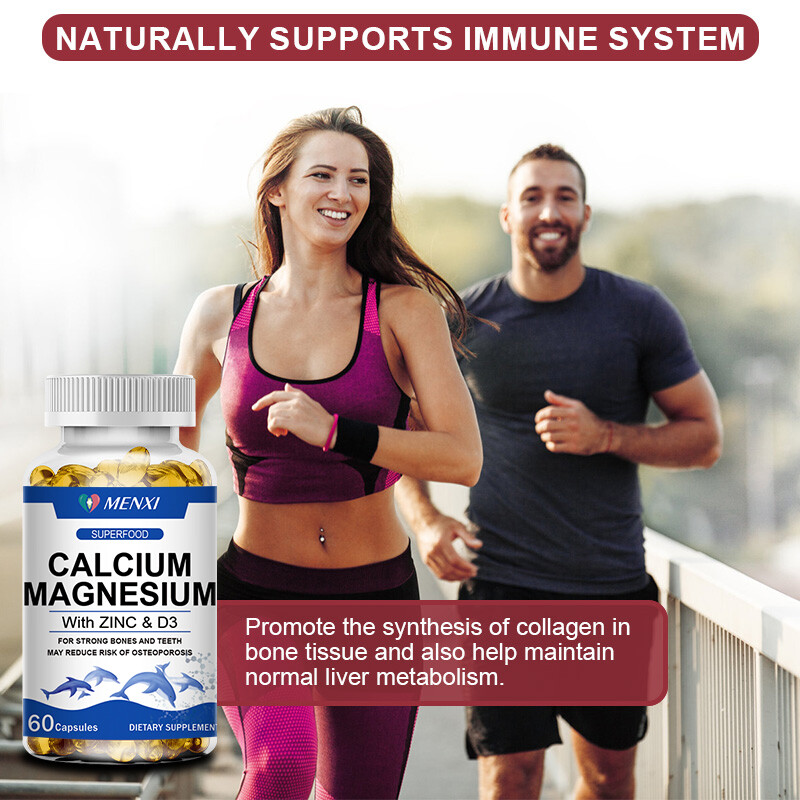 Magnesium Zinc Vitamin D3 Calcium 120Pills Complex Supplement promote absorption