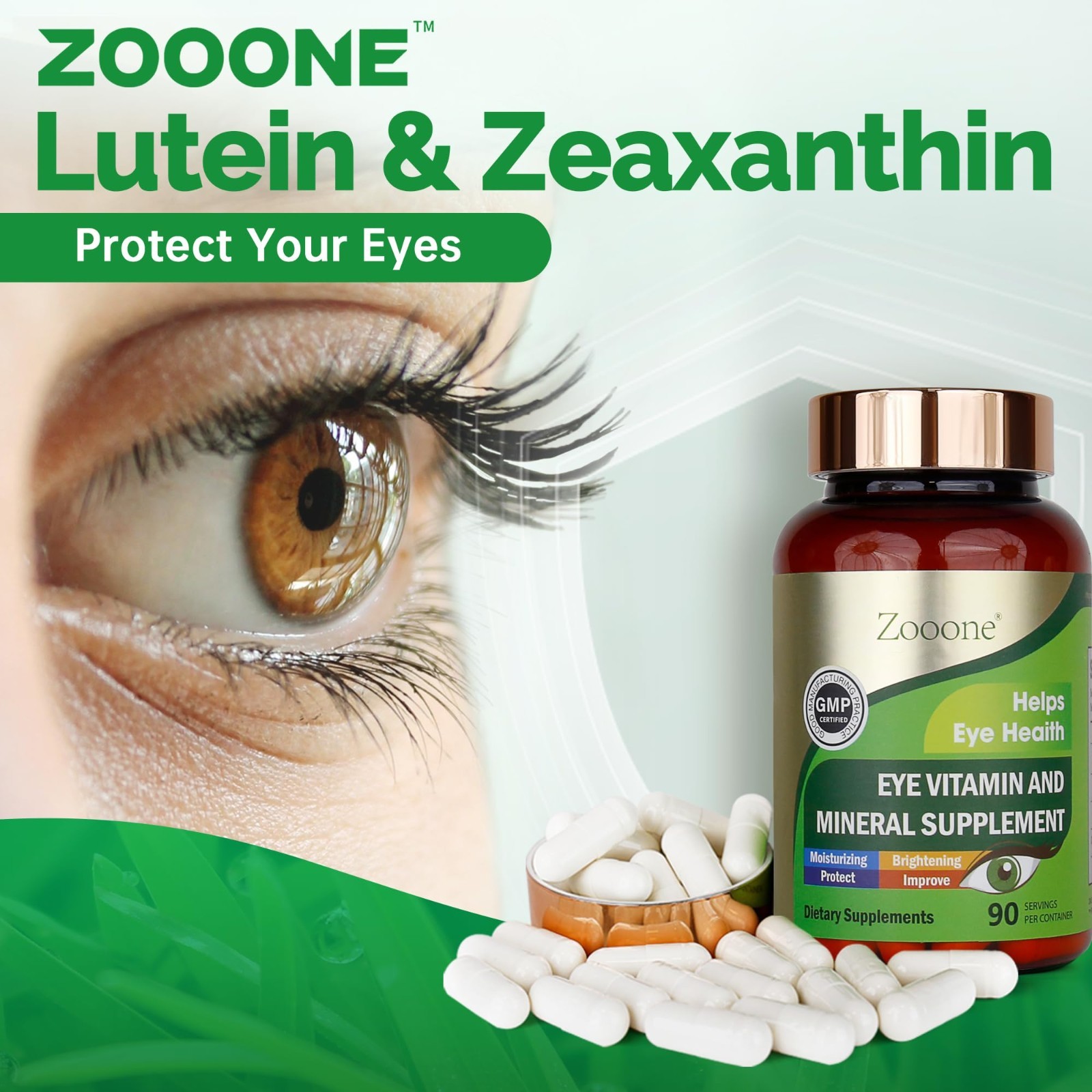 Lutein Zeaxanthin Eye Vitamins with Vitamin C E Zinc Copper – Vision Support 90