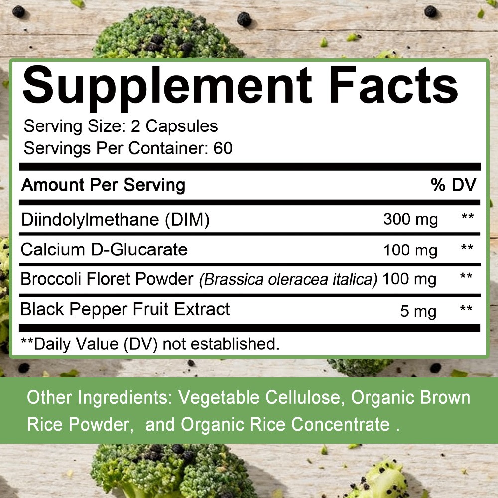 DIM for Men 300mg 30~120Caps Support Hormone Balance, Prostate Health & Energy