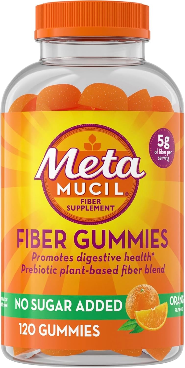 Fiber Gummies for Adults, No Sugar Added Orange Flavor, 5g (120 Count)