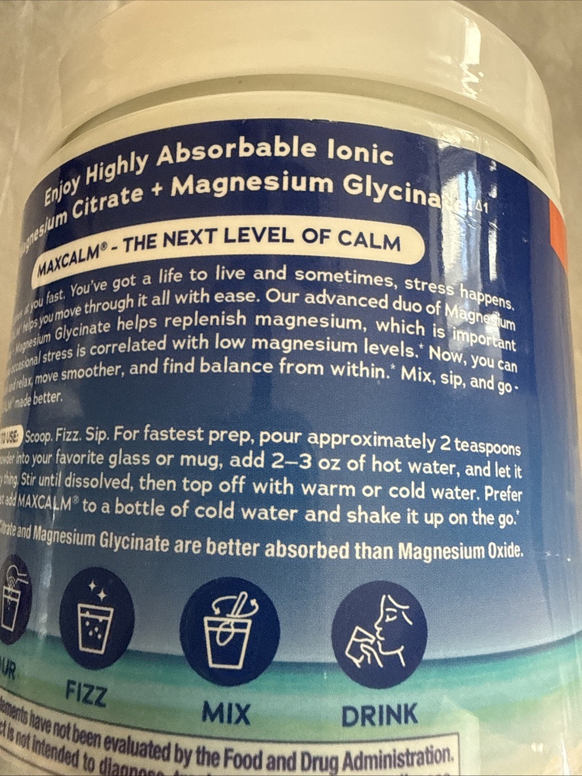 Natural Vitality Calm Magnesium CITRATE +GLYCINATE DRINK MIX. EXP 10/2028