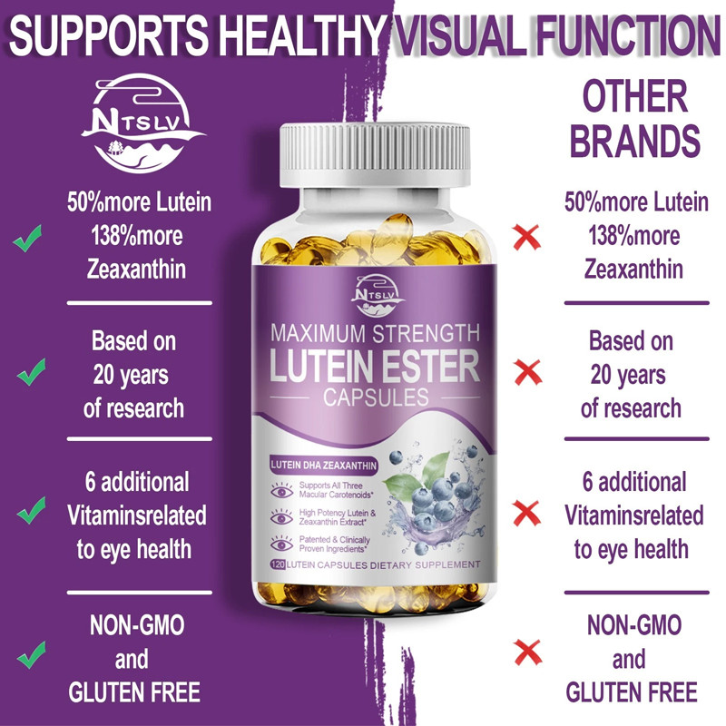 Lutein Ester DHA Zeaxanthin 120 Capsules Eye Wellness Supplement