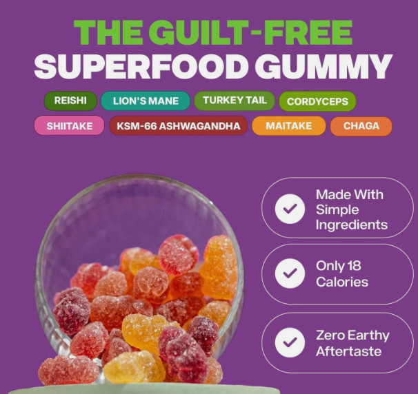 Mixed Fruit Mushroom Gummies Infused KSM-66 Ashwagandha Stress & Immune Support