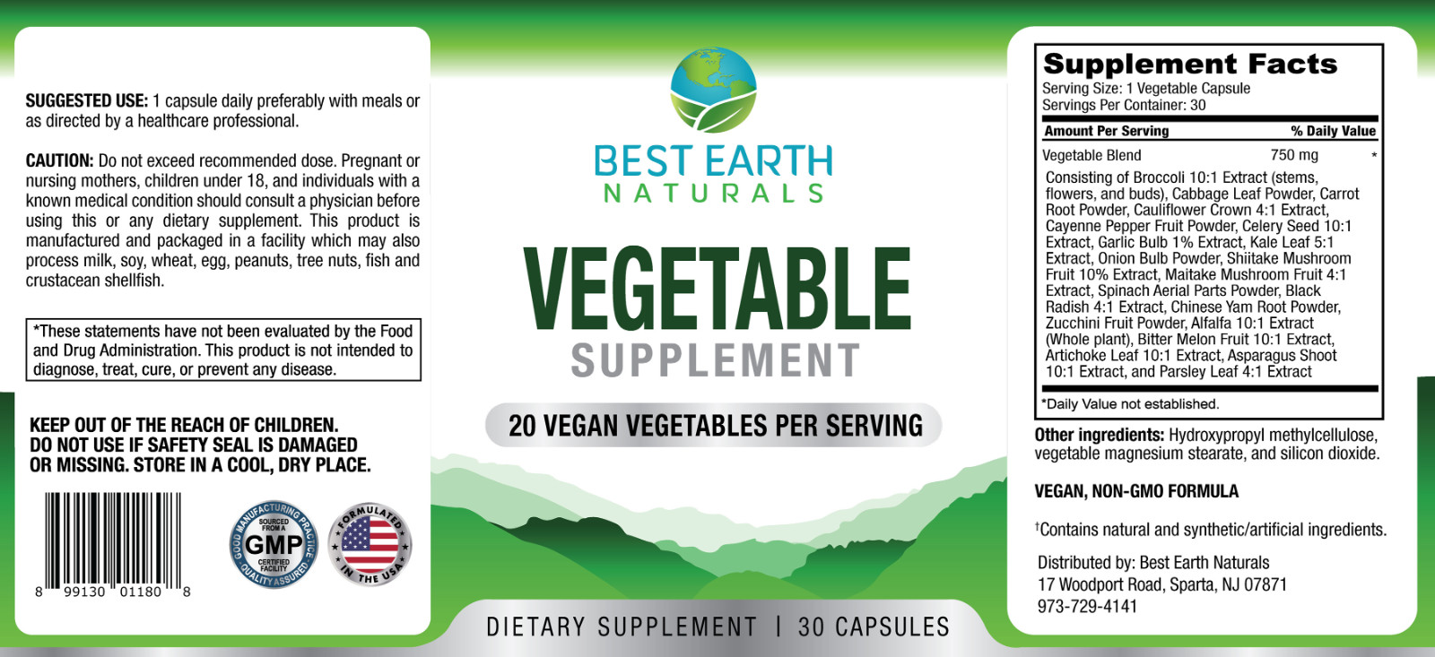 Vegetable Supplement by Best Earth Naturals Buy 2 Get 1 FREE 3 Pack