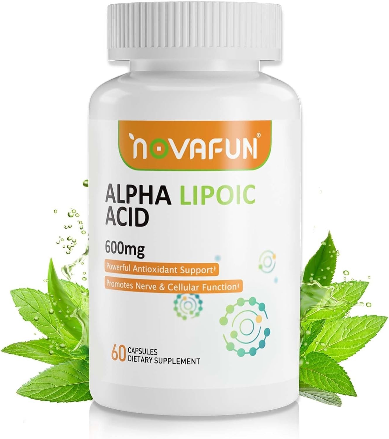 Easy Daily Energy & Nerve Support: 600mg Alpha-Lipoic Acid Capsules, 60 Count