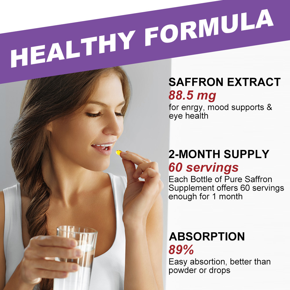 Saffron Extract, 88.5mg – Best All Natural Appetite Suppressant 240 Capsules