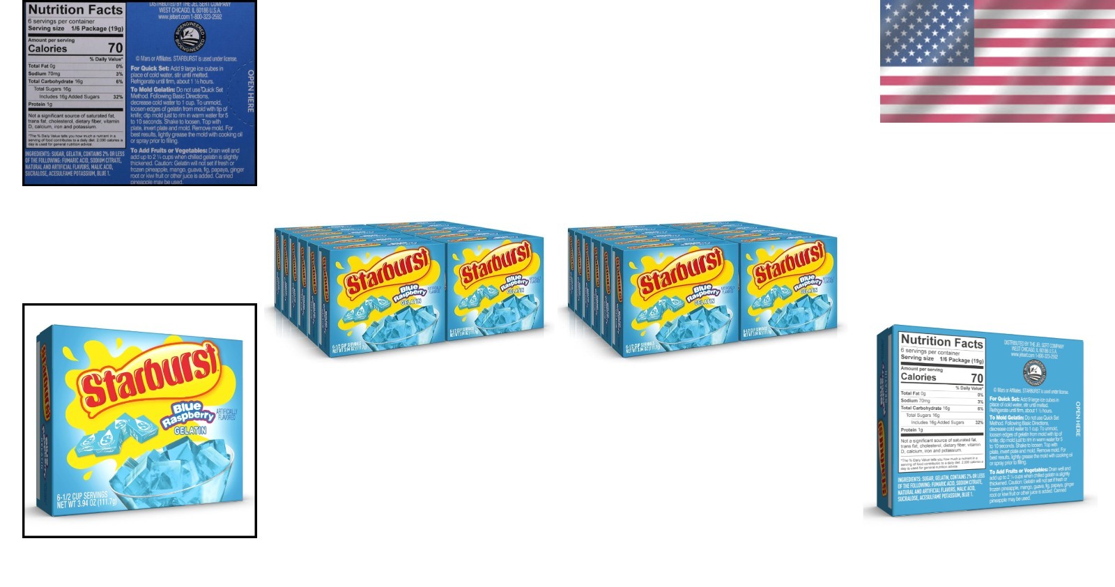 Fruity Gelatin Treat – Blue Raspberry, Pack of 24-