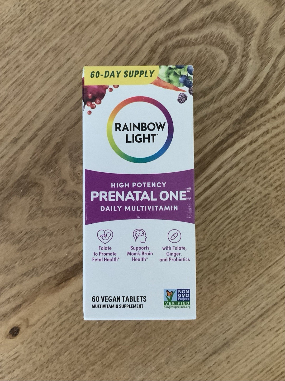 Rainbow Light Prenatal One+ Real Food Nutrients, Multivitamin 60 Vegan Caplets