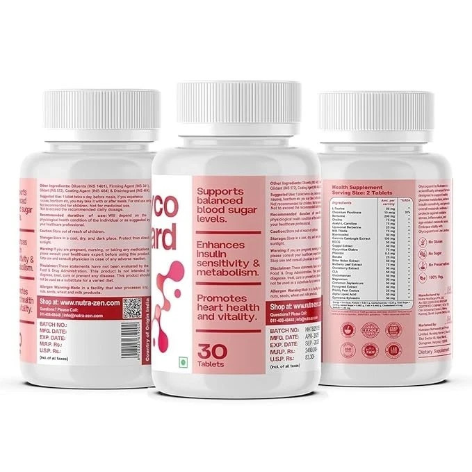 Nutrazen Glycoguard Metabolic Wellness Supplement – 30 Veg Tablets