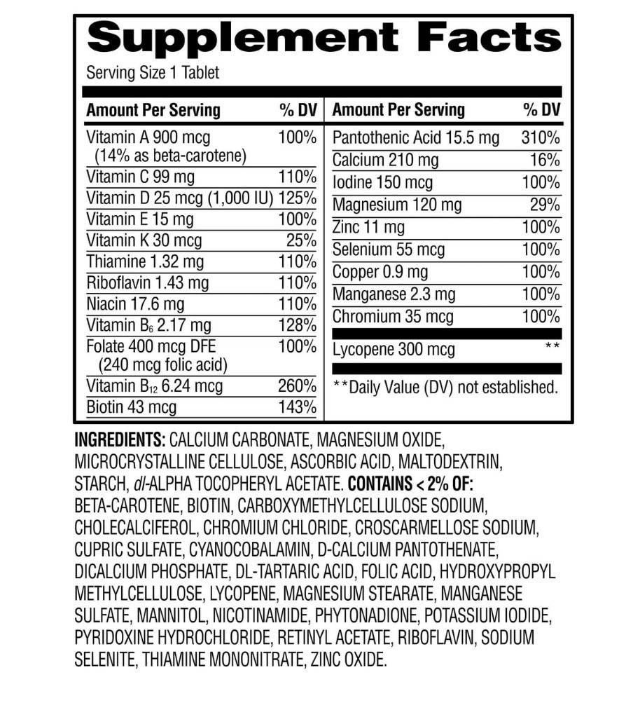 Equate One Daily Men’s Multivitamin 100 Count Compare to One a Day Men’s..