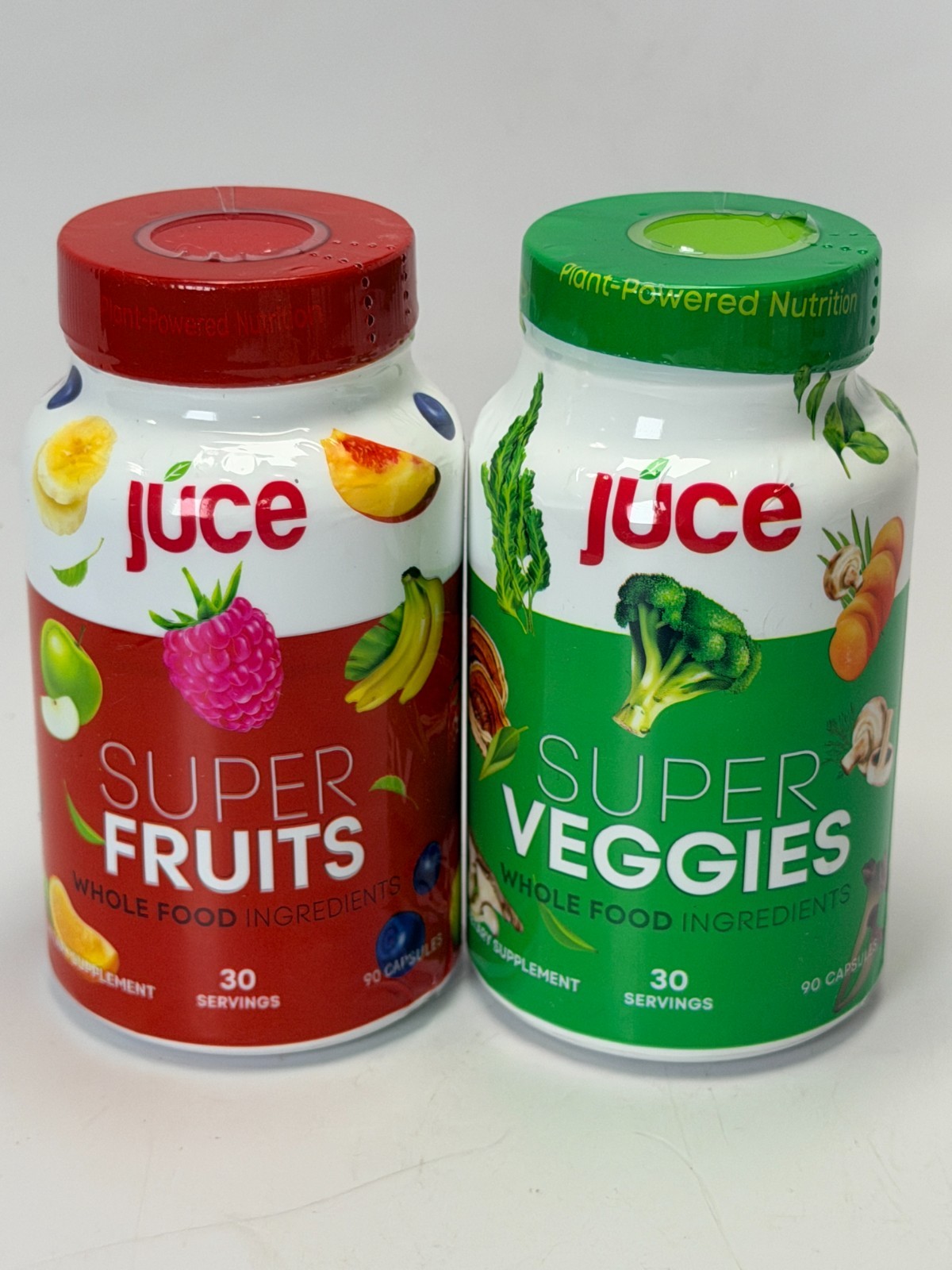 Juce Super Fruits & Super Veggies 90 Capsules Each Gluten/Gelatin Free, Non GMO
