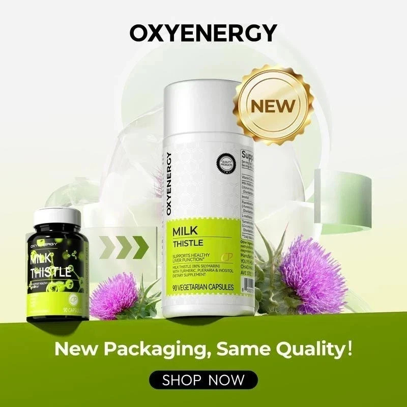 OxyEnergy Milk Thistle 300mg | Liver Detox Support with Silymarin & Vitamin C*