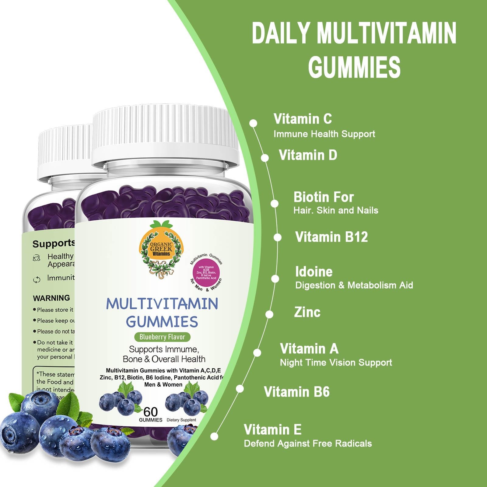 ® Multivitamin Gummies for Men & Women with 13 Vitamins and Minerals Blueberry