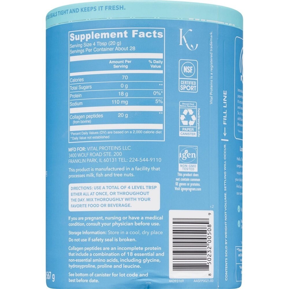 Vital Proteins Collagen Peptides Unflavored, 20 Ounces