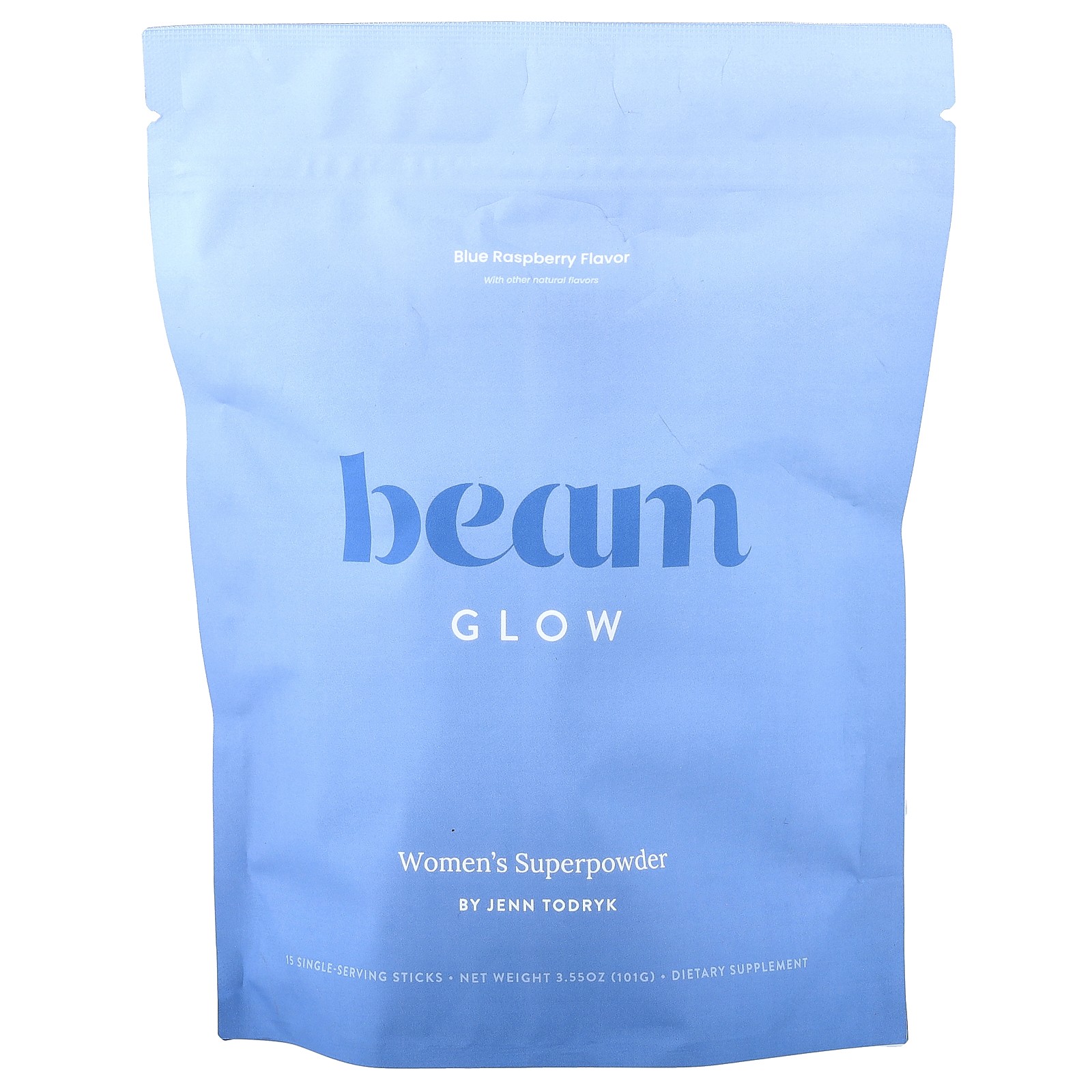 Glow, Blue Raspberry, 15 Stick Packs, 0.23 oz (6.7 g) Each