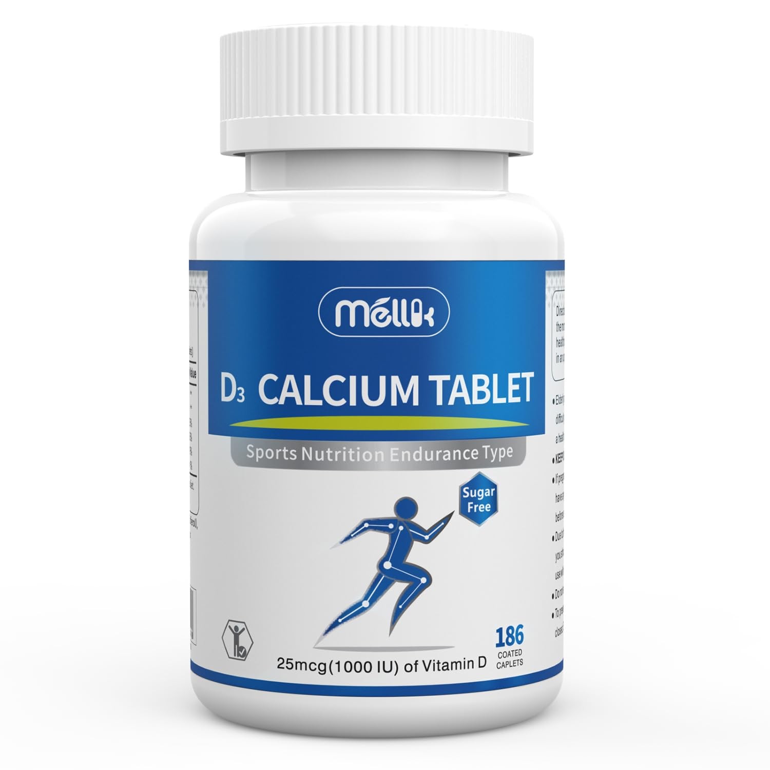 Calcium Vitamin D3 1200mg Magnesium Tablets 186 Count Sugar Free