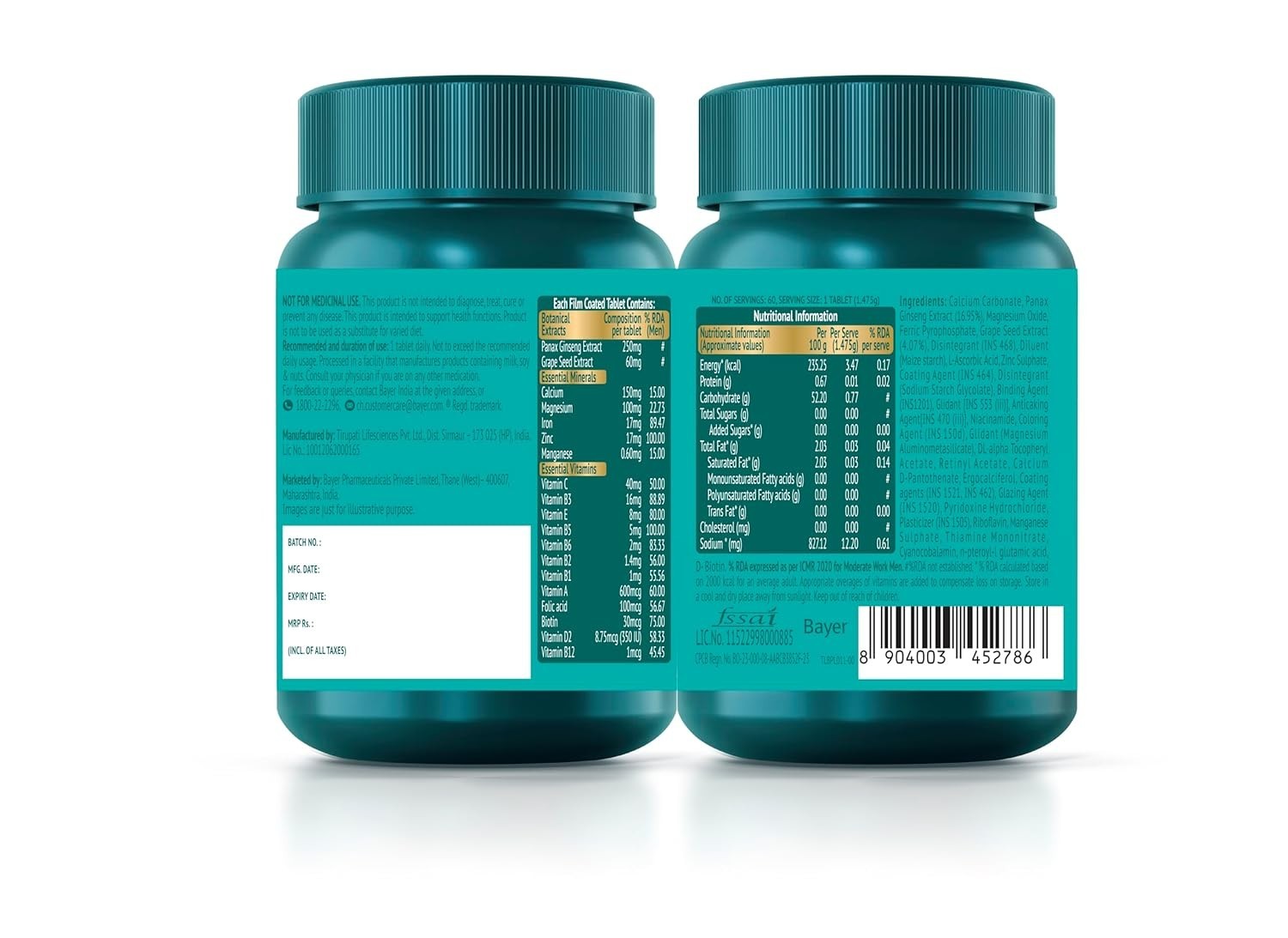 Supradyn Naturals Ginseng 30 Tabs Men’s Energy Boost Vitality & Focus
