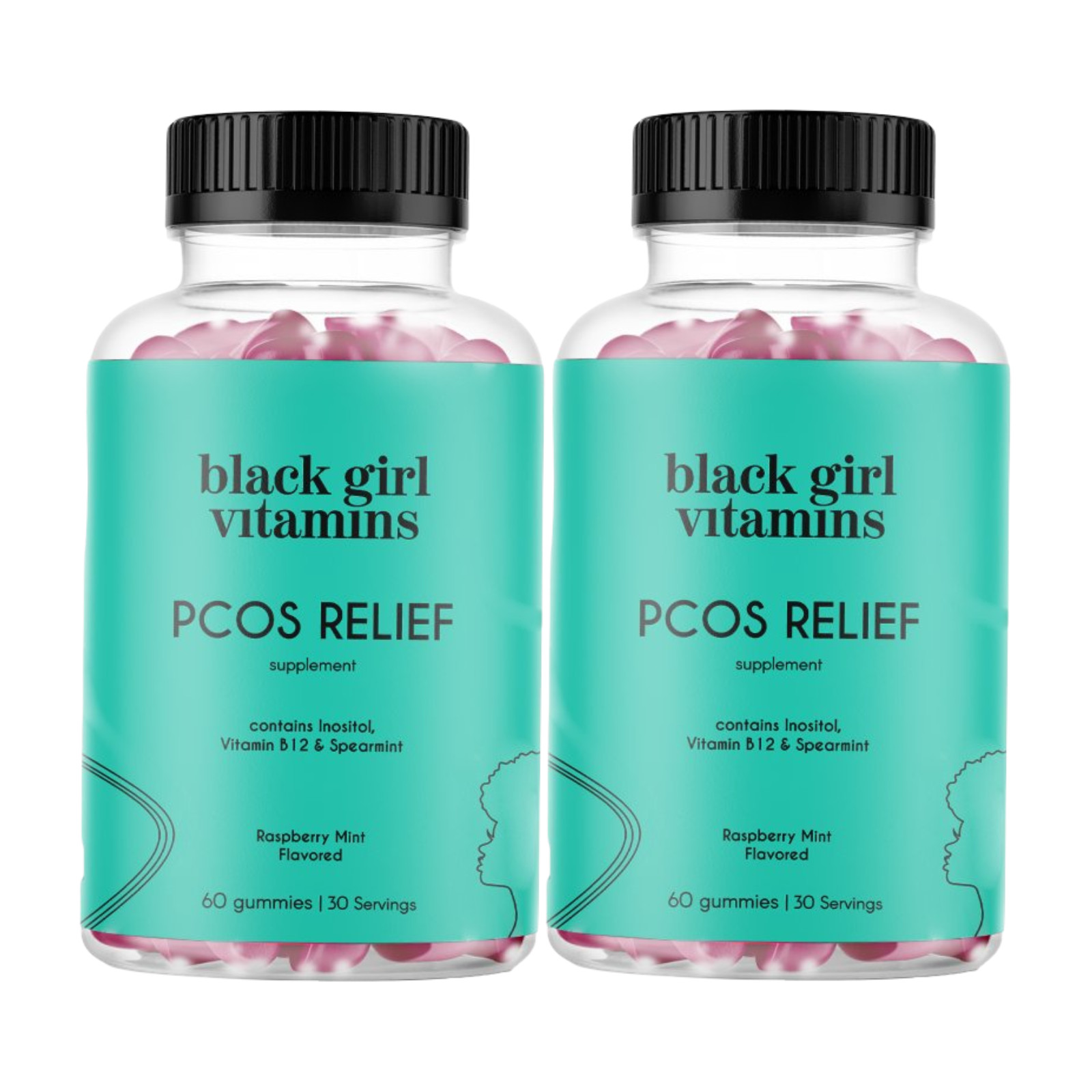 2-Pack Black Girl Vitamins PCOS Relief – Cycle Support for Women – 120 Gummies