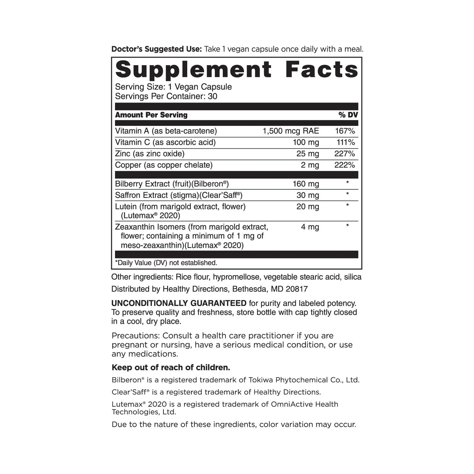 DOCTORS’ PREFERRED Clinical-Grade OcuGold Eye Vitamins with Lutein and Zeaxan…