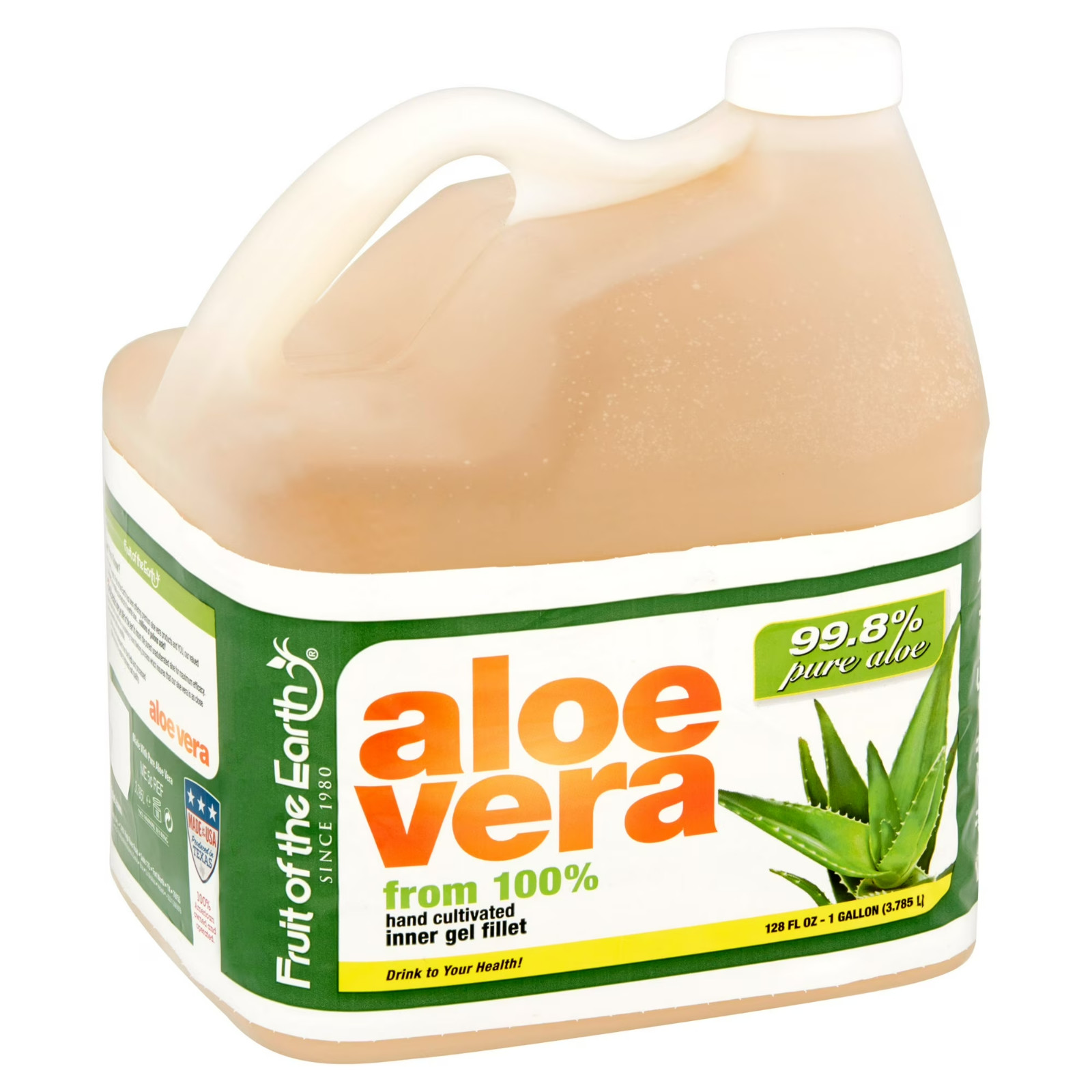 Fruit of the Earth Aloe Vera Juice 99.8% Pure Aloe Drink 1 Gallon (128 fl oz) Na