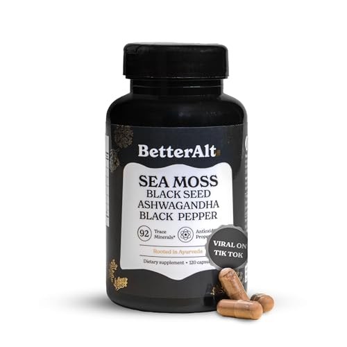BetterAlt Sea Moss – Irish Sea Moss with Black Seed Oil – 120 capsules