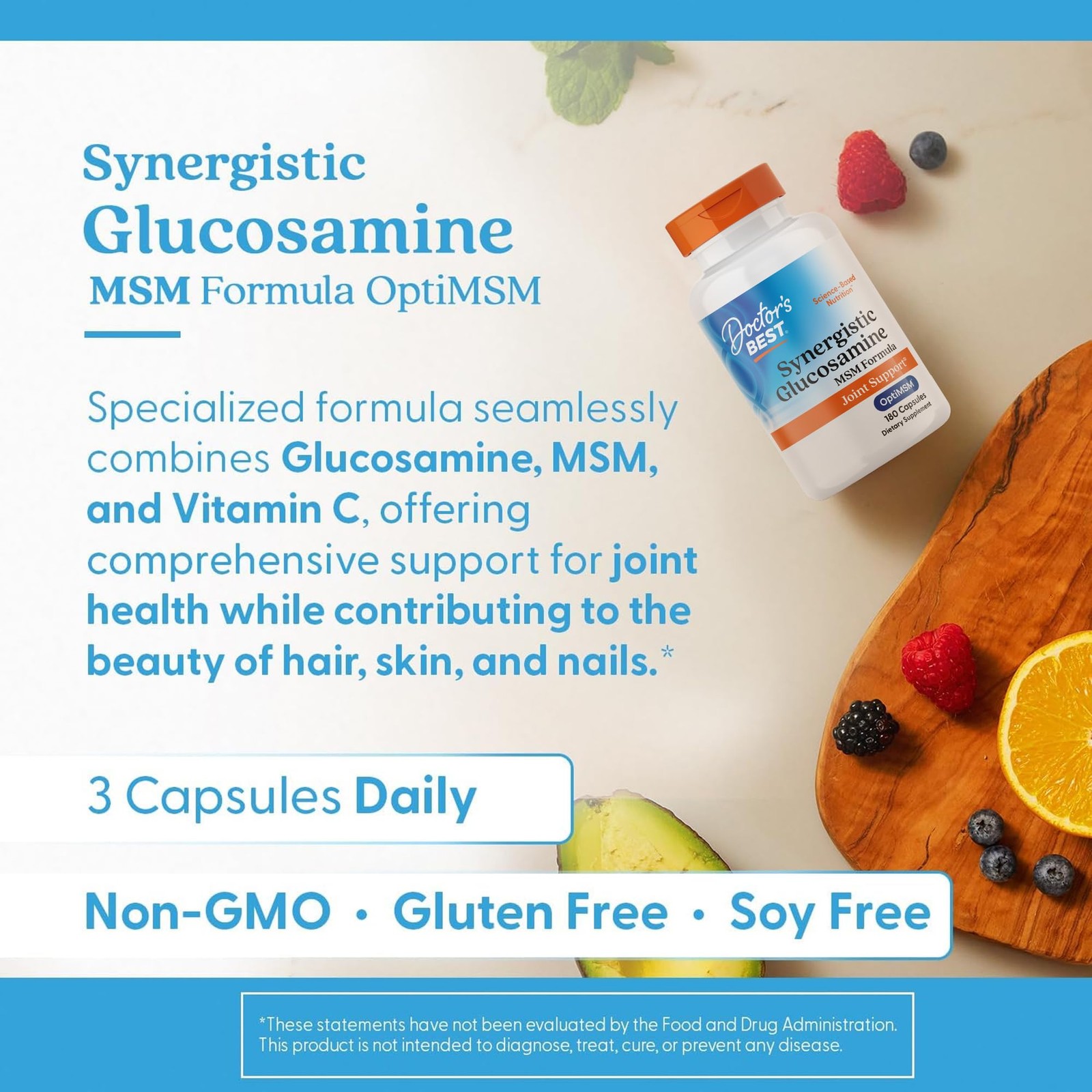 Doctor’s Best Synergistic Glucosamine with 180 Count (Pack of 1), No Color