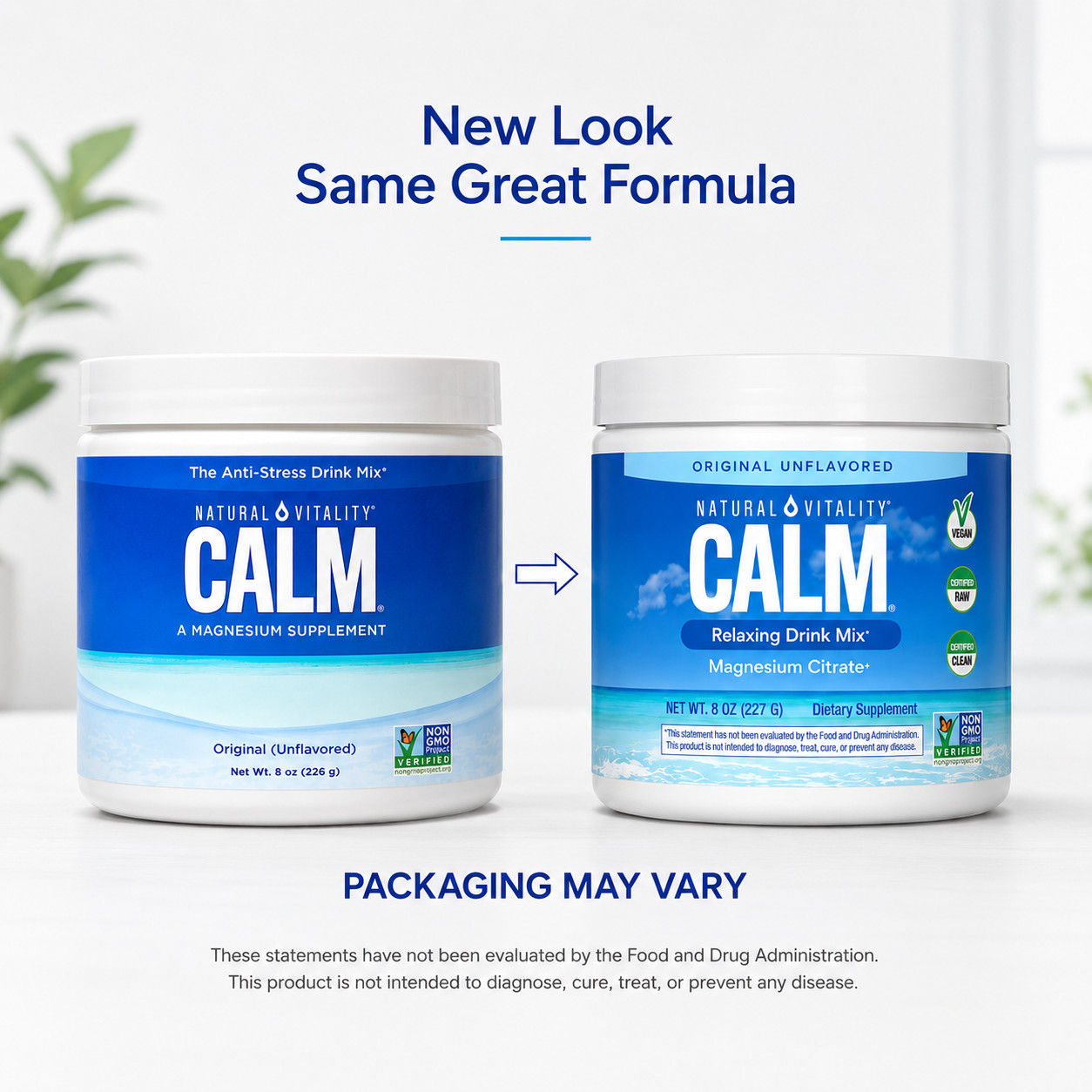 Natural Vitality Calm Magnesium Powder | 8oz Unflavored | 3-Pack | EXP 10/2027