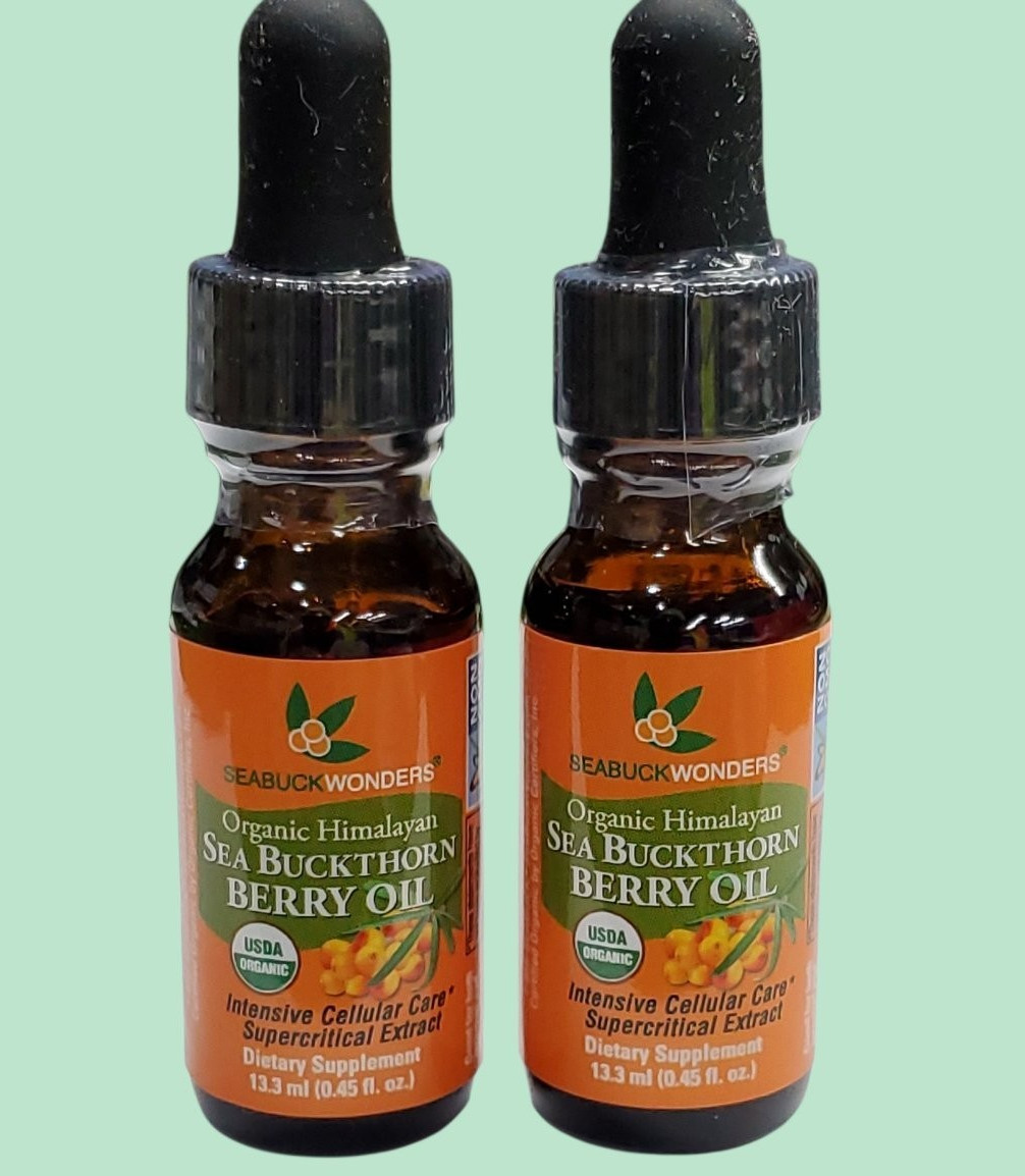Lot of 2 (0.45oz + 0.45oz) Seabuck Wonders Sea Buckthorn Seed Oil EXP. 11/2029