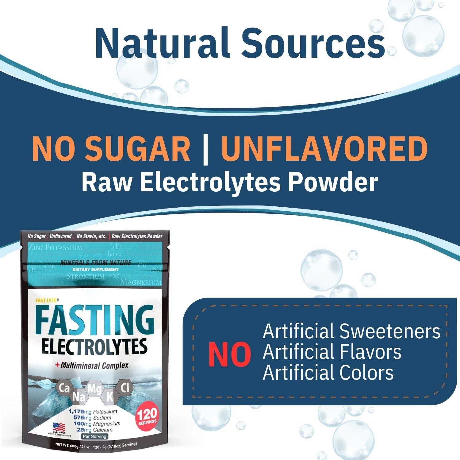 Fast Lyte Fasting Electrolyte Supplement Powder | No 21 Ounce (Pack of 1)