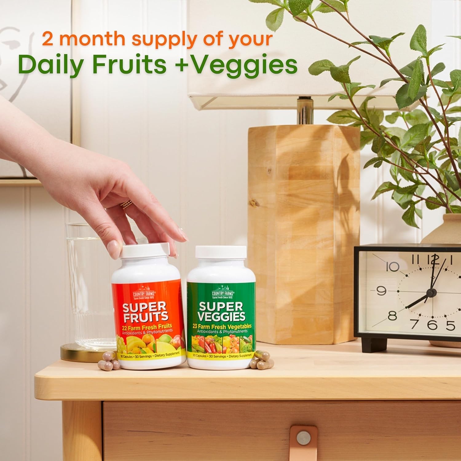 Fruits and Vegetables Supplement Capsules 360 Count Boost Energy