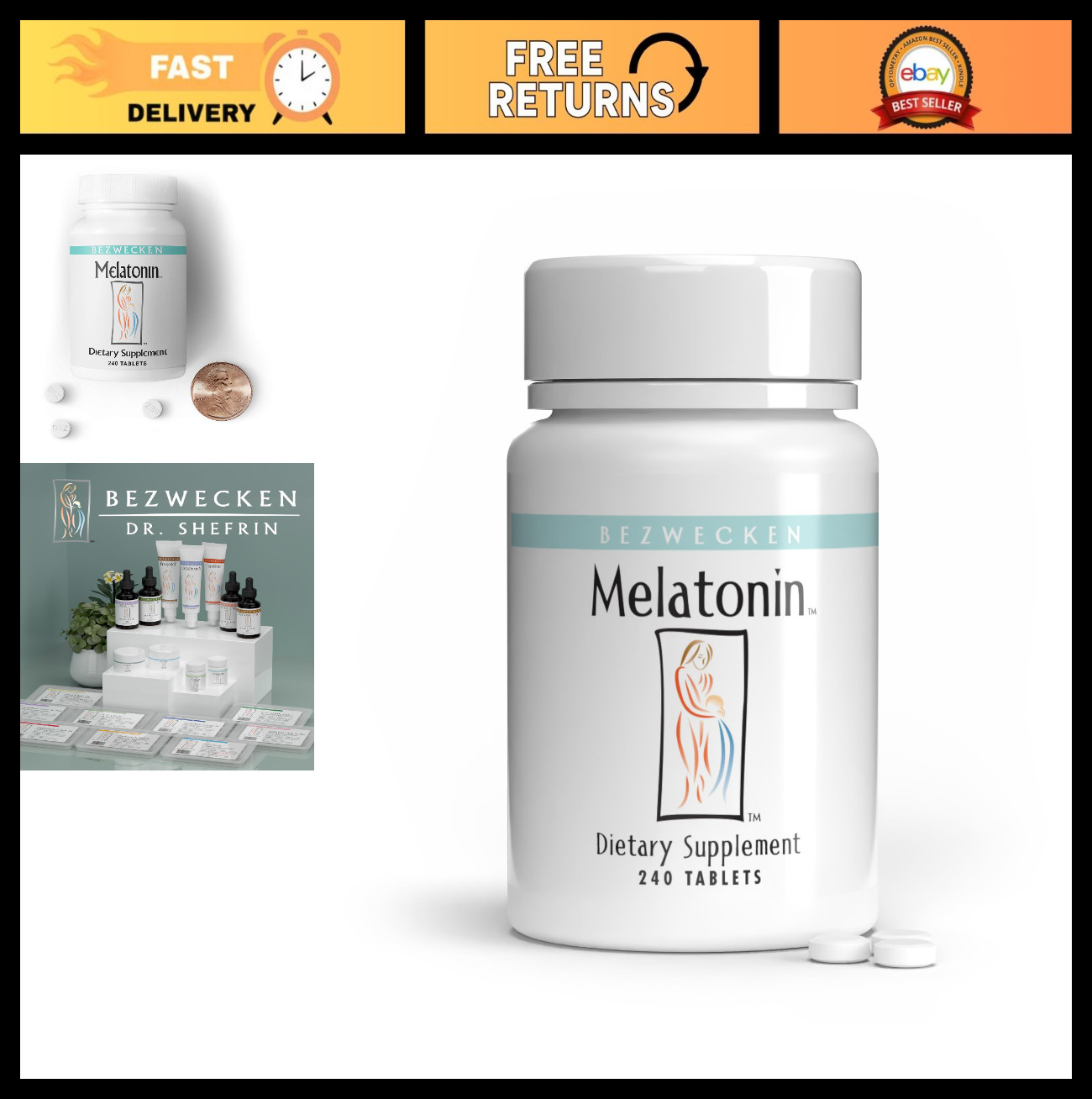 Melatonin 240 Tablets – Potent Sleep Aid, Vegetarian, Professionally Formulated