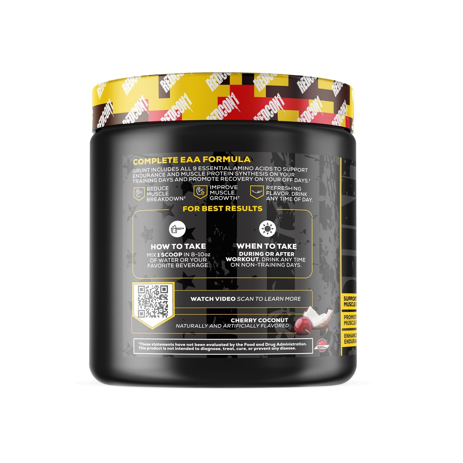 REDCON1 Grunt EAAs, Tiger’s Blood – Sugar Free, Keto Friendly Essential Amino…