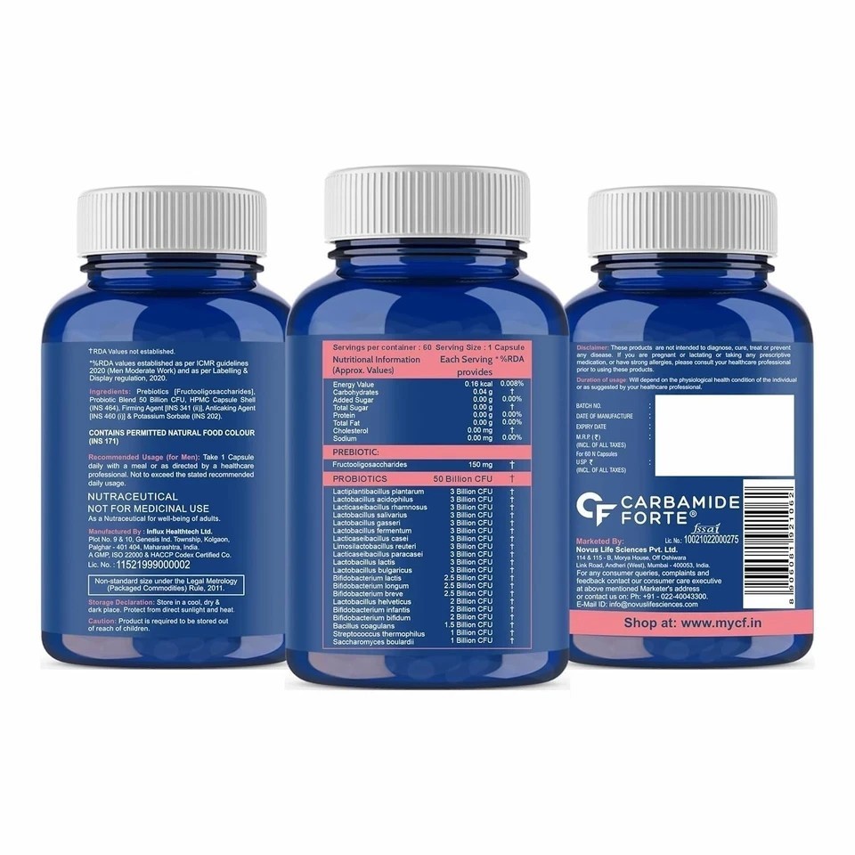 Probiotics Supplement 50 Billion CFU Gut Health Supplements 60 Capsules f893