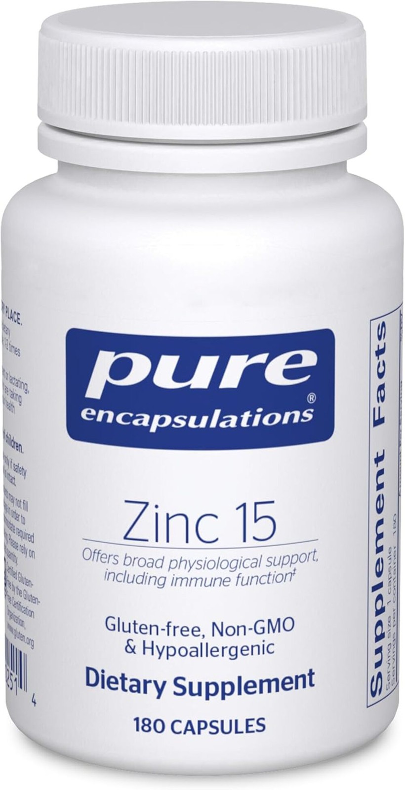 Pure Encapsulations – Zinc 15 – 180 Cap EXP 10/28