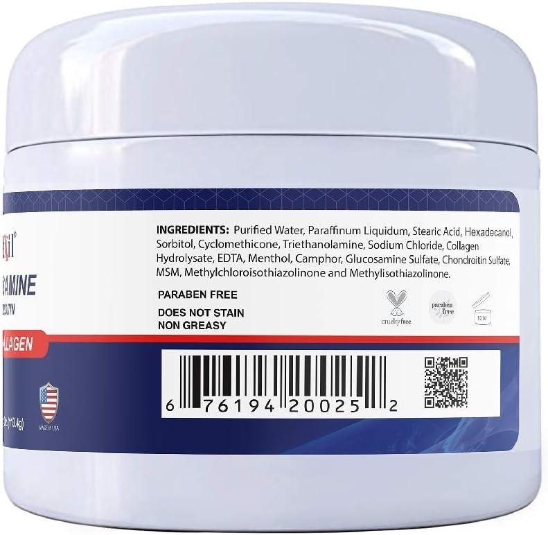 Glucosamine Plus Chondroitin Cream with MSM & Collagen, Supports Healthy Join…
